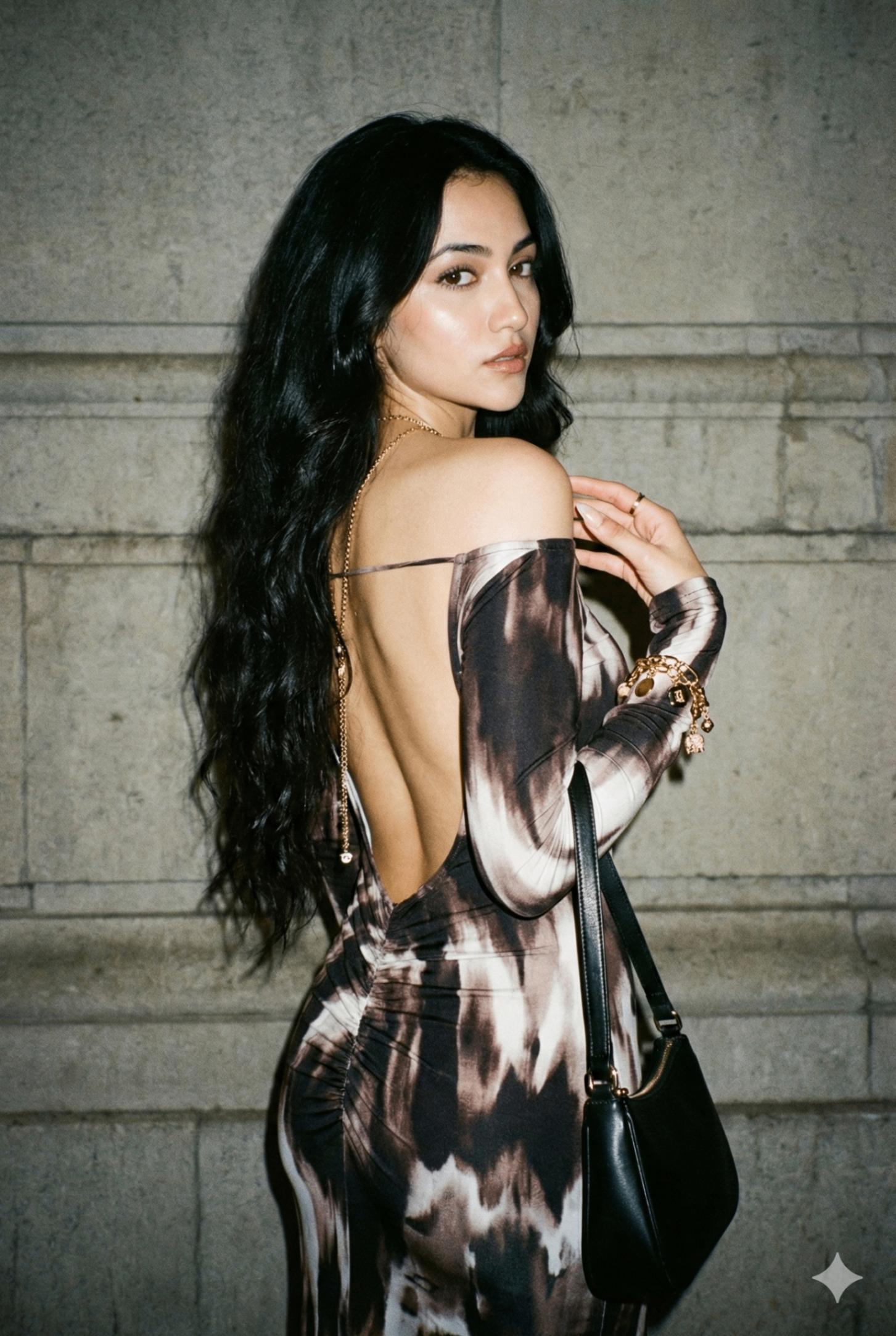 Y2K Backless Over-the-Shoulder Portrait