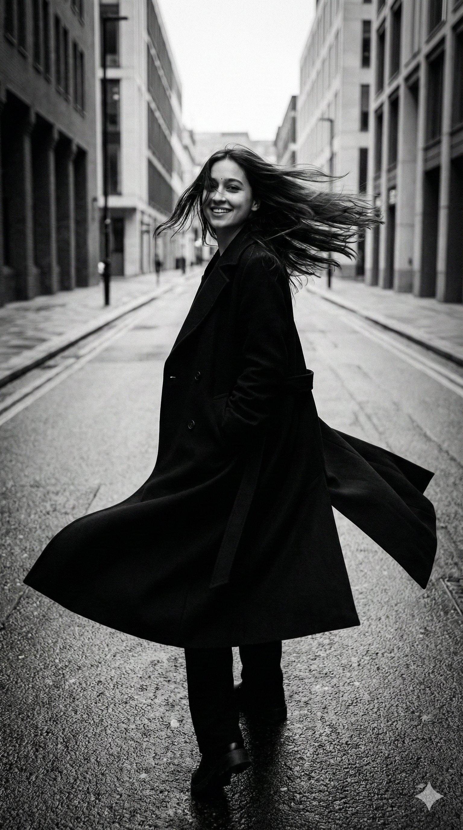 Wind-Swept City Stroll