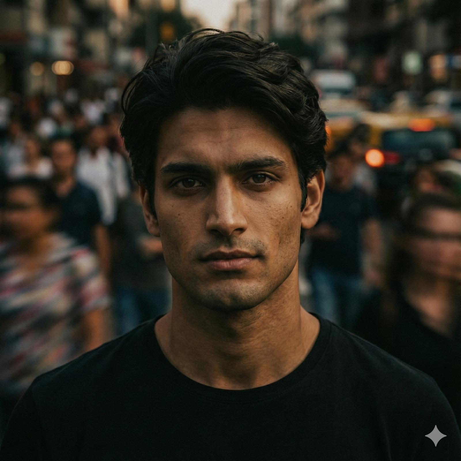 Urban Stillness — Stoic Portrait in Motion