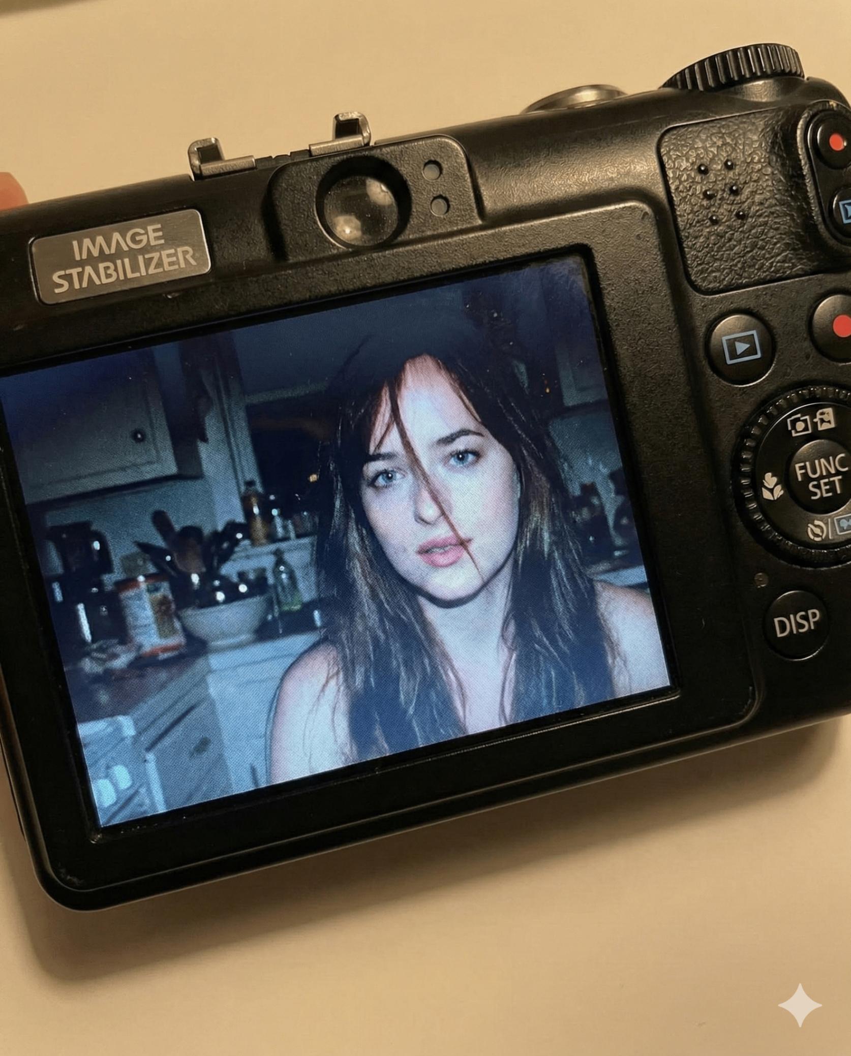 Candid Flash Portrait on Compact Camera Screen